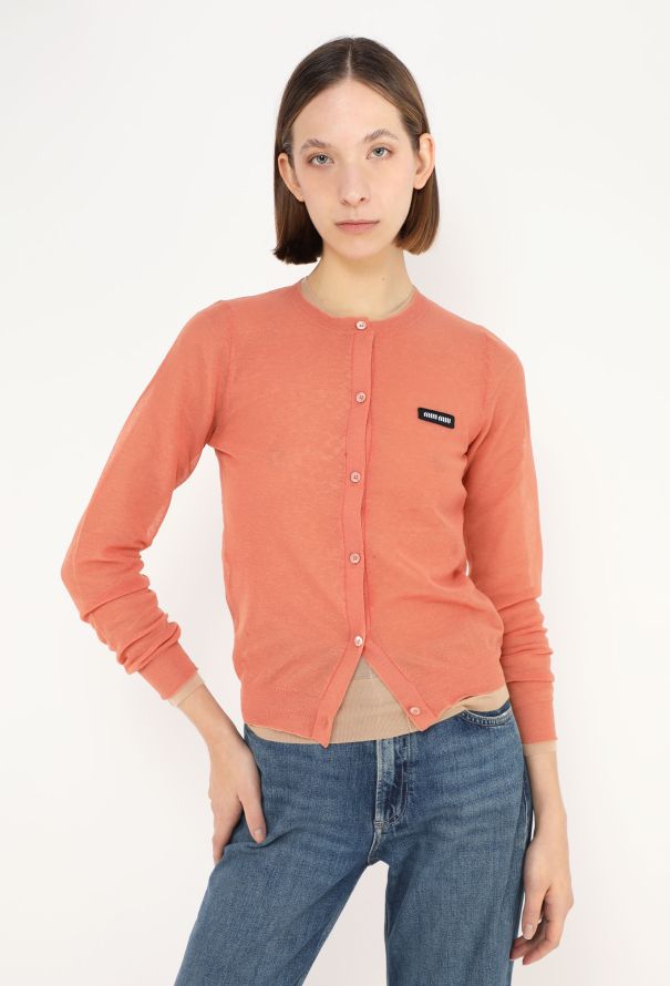 Miu Miu F/W 2023 Knitted Logo Cardigan - 1