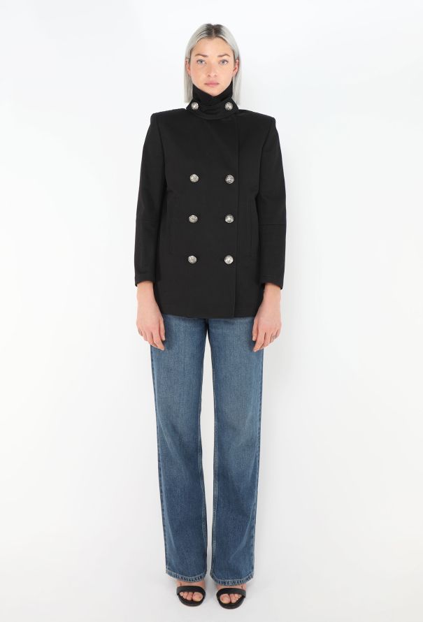 Balmain Classic Coat Of Arms Peacoat - 6