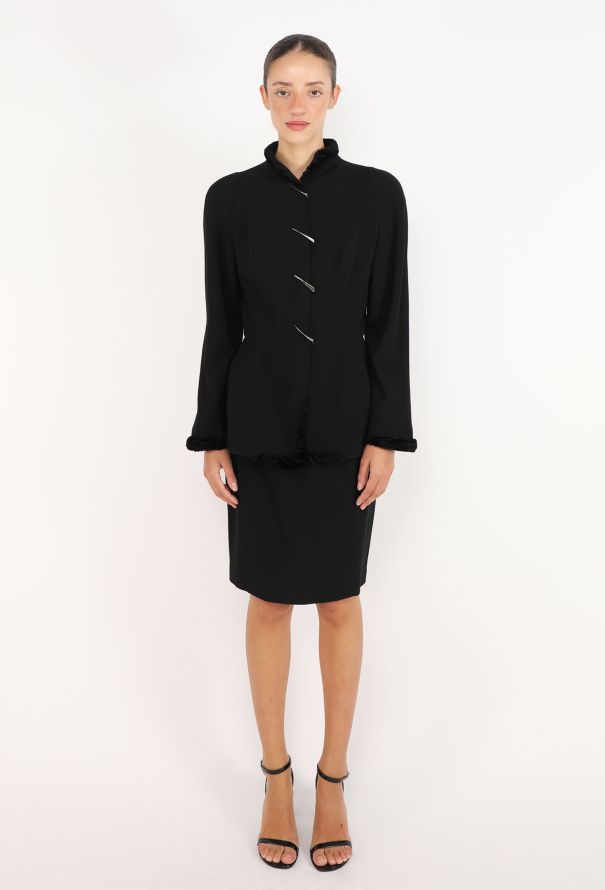 Thierry Mugler Cinched Chenille Trim Ensemble, 1997 - 2