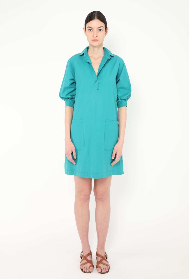 Saint Laurent Vintage Cotton Poplin Shift Dress - 1