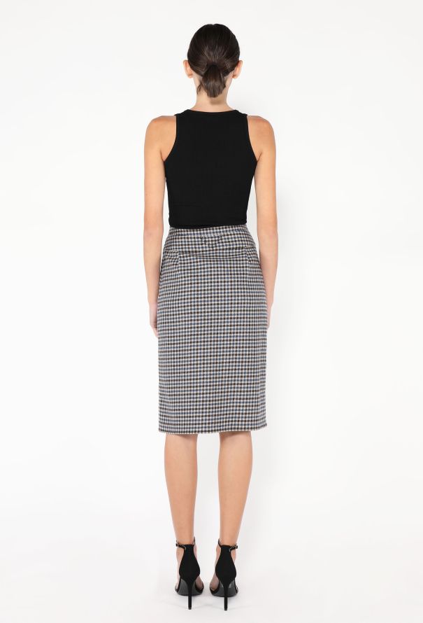 Prada 2024 Gingham Midi Skirt - 4