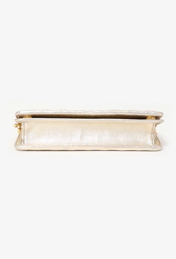 Miu Miu Gold Quilted Wallet On Chain - 6 Miu Miu Gold Quilted Wallet On Chain - 6