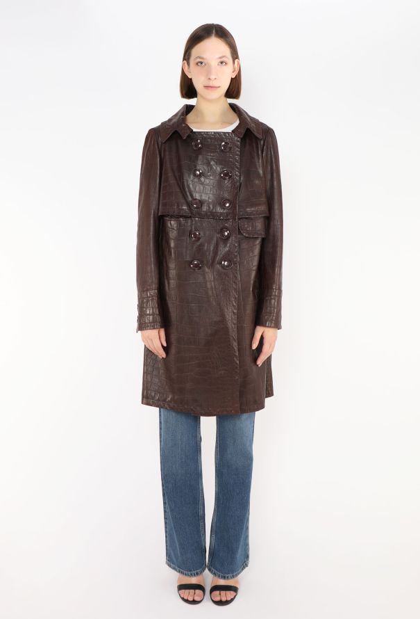 Dior RARE F/W 2005 Embossed Lambskin Coat - 1
