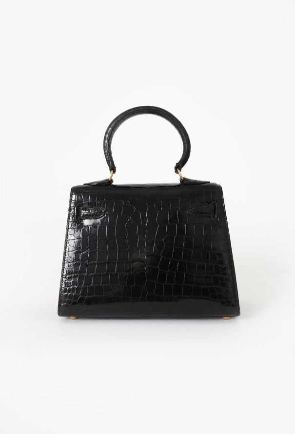 Hermès RARE '90s Mini  Kelly 20 Sellier Black Porosus - 7 Hermès RARE '90s Mini  Kelly 20 Sellier Black Porosus - 7