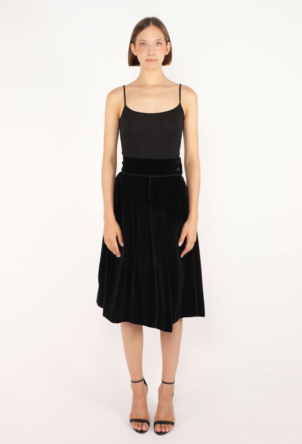 Saint Laurent Russian Passmenterie Velvet Skirt, 1976 - 1
