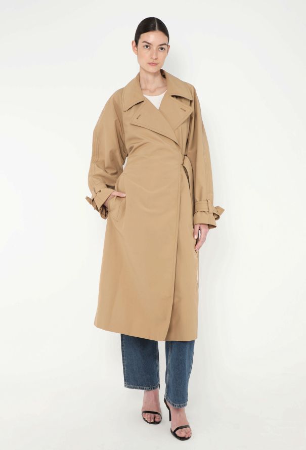【関税&送料込】Acne Studios Belted Coat In Beige Cotton Twi Acne Studios Belted Trench Coat | Liberty