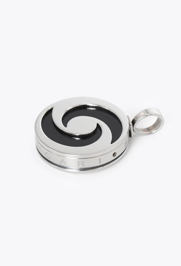 Bulgari 18k White Gold, Steel & Onyx Optical Illusion Pendant - 5