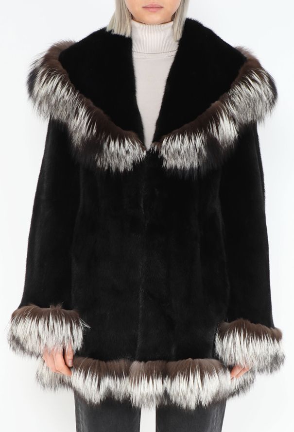 Ombré Mink Fur Shawl Coat - 1