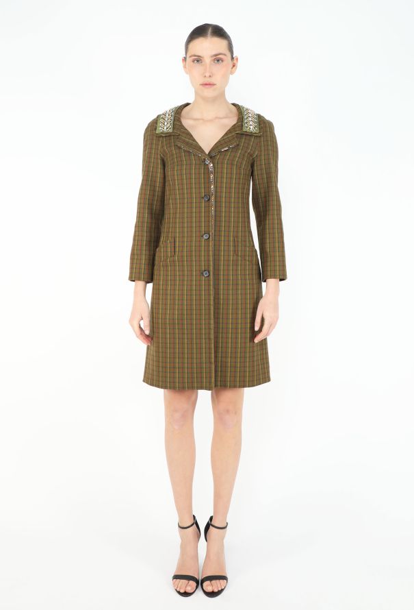 Prada F/W 2004 Embellished Trim Coat - 3