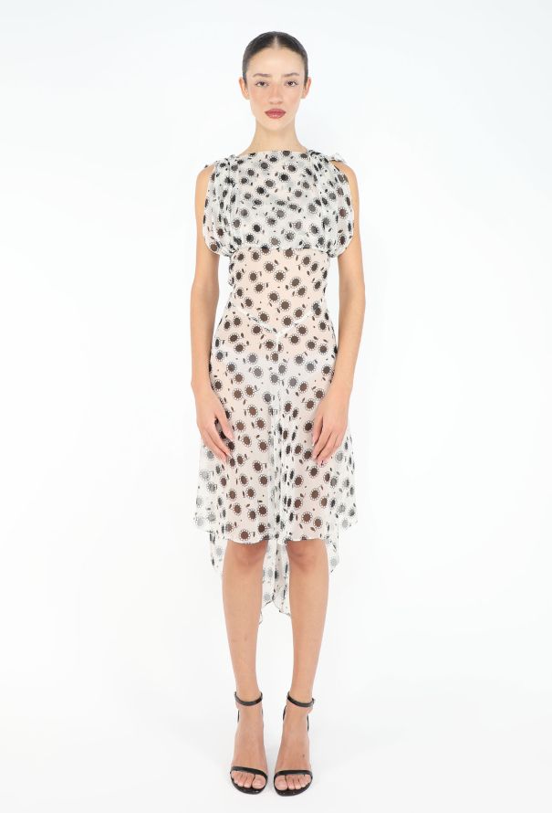 Alaïa Rare S/S 2003 Daisy Print Chiffon Dress - 1