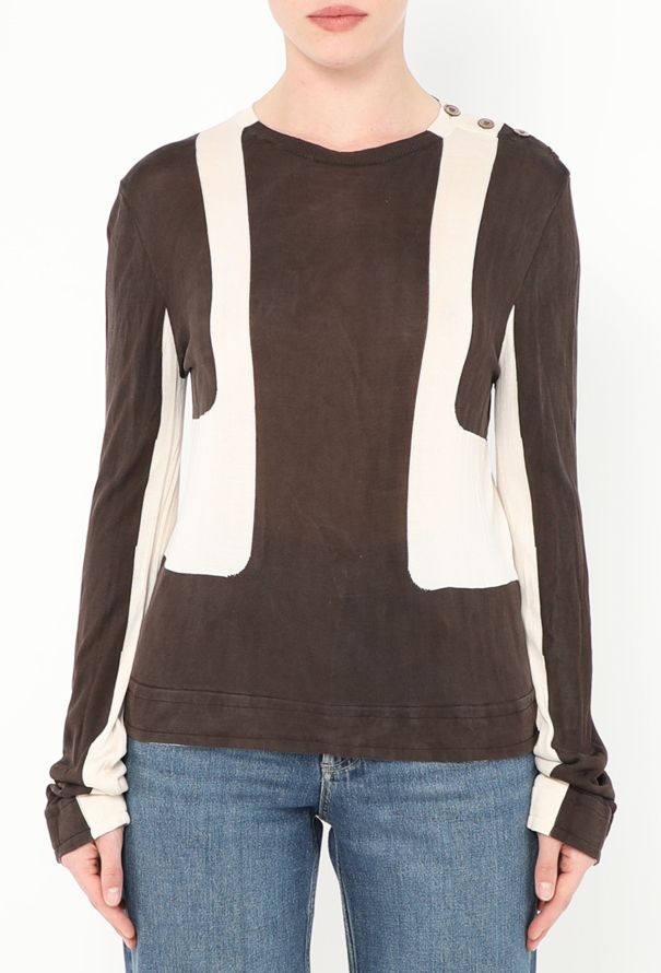 Balenciaga F/W 2005 Bicolor Silk Knit Top - 1