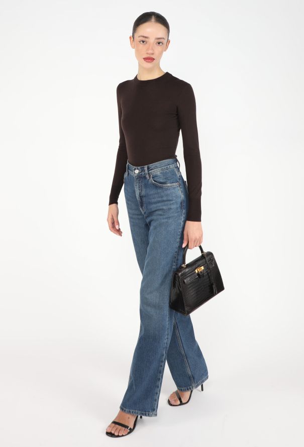 Hermès Exceptional 1998 Dark Brown Porosus Kelly Sellier 25 - 7