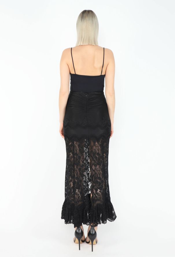 Paco Rabanne 2023 Floral Lace Ruffled Skirt - 6