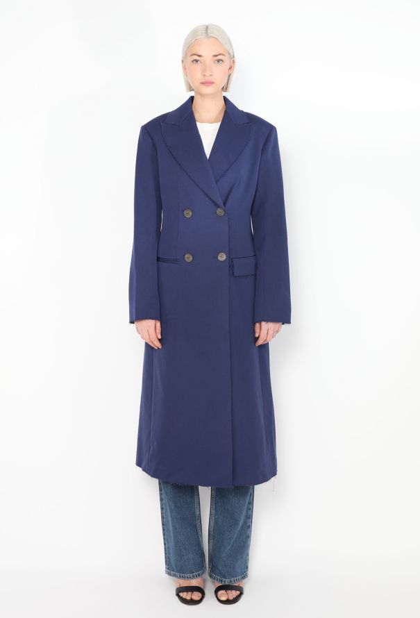 Loewe 2020 Distressed Trim Notched Coat - 2