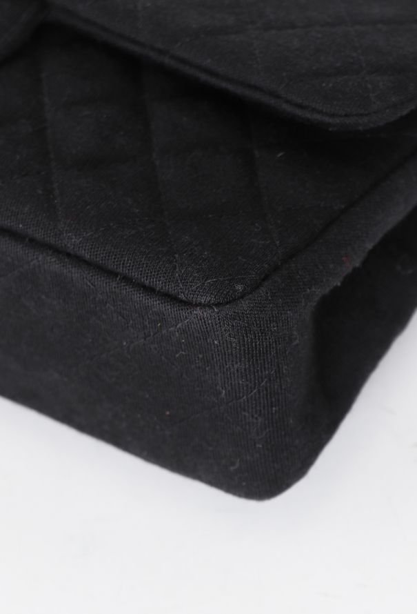 Chanel Black Jersey 2.55 Medium Flap Bag - 8
