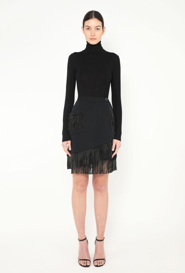 Saint Laurent F/W 1992 Asymmetrical Fringe Skirt - 4 Saint Laurent F/W 1992 Asymmetrical Fringe Skirt - 4