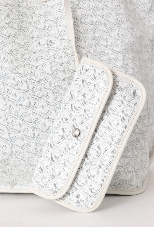 Goyard Saint Louis PM Tote Bag White Goyardine canvas - 11
