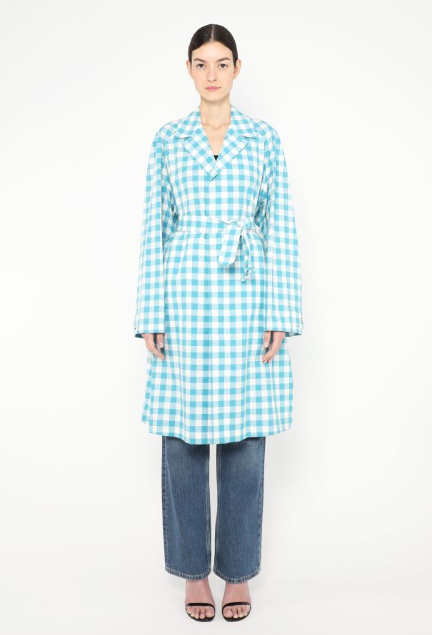 Prada S/S 2023 Belted Gingham Trench - 1