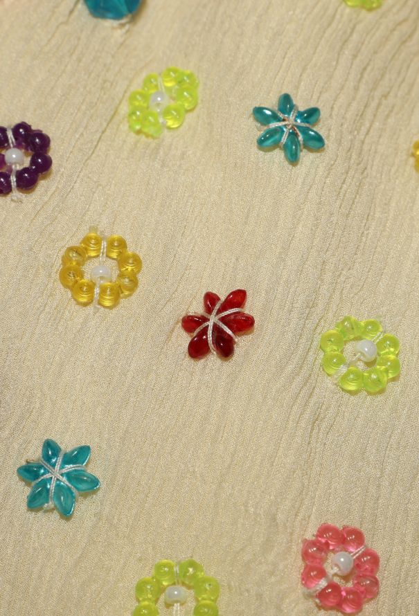 Comme des Garçons Floral Beaded Georgette Skirt - 7