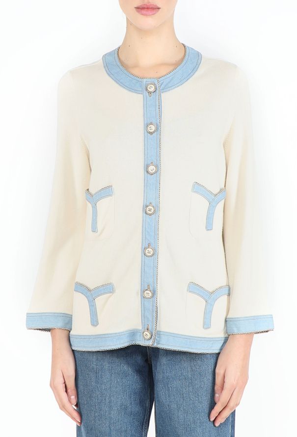 Chanel 2007 Denim Trim 'CC' Cardigan - 3