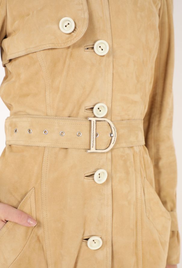 Dior STUNNING S/S 2005 Suede Embroidered Trench - 6 Dior STUNNING S/S 2005 Suede Embroidered Trench - 6