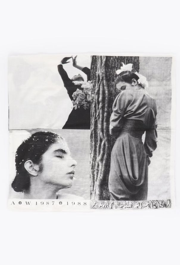 John Galliano RARE Fall 1987 'The Rose' Muslin Scarf - 2