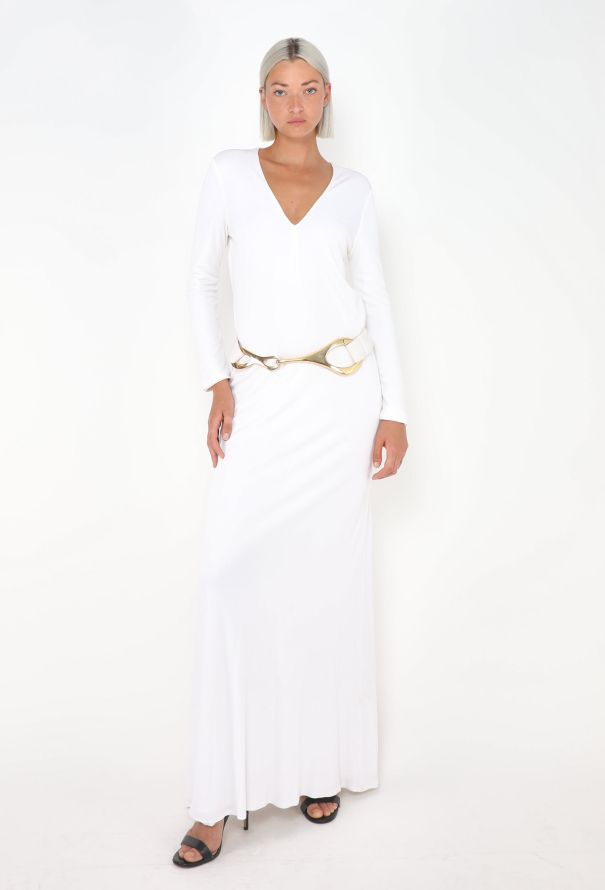 Gucci COLLECTOR F/W 1996 Horsebit Jersey Gown - 4