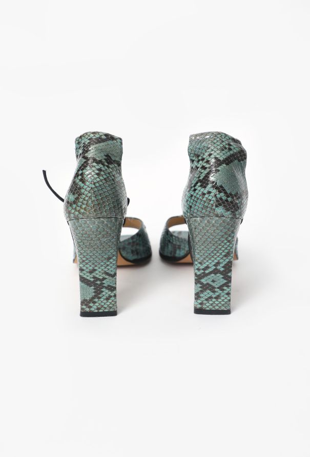 Gucci 1996 Snakeskin Horsebit Sandals - 4