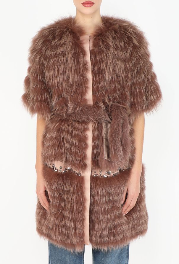 Dior Fox Fur Embellished Belted Coat - 3