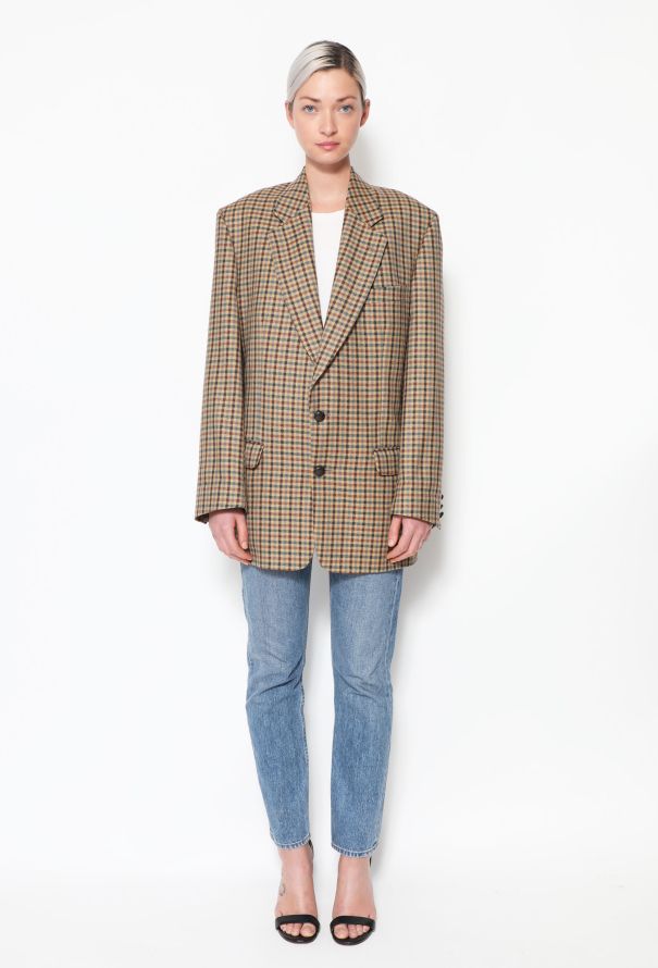 Checkered Wool Twill Blazer - 3 Checkered Wool Twill Blazer - 3