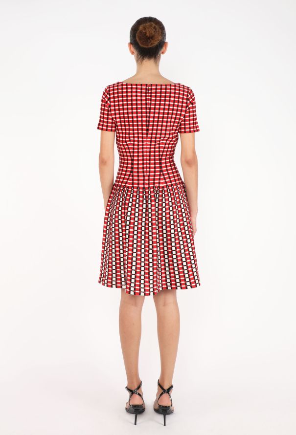 Prada Checkered Bodycon Skater Dress - 4