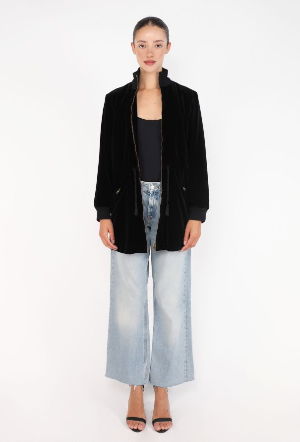 Saint Laurent Velvet Drawstring Bomber Jacket, F/W 1975 - 5