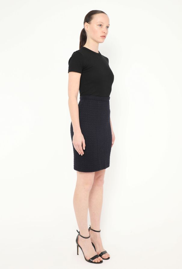 Chanel '90s Navy Classic Tweed Skirt - 3 Chanel '90s Navy Classic Tweed Skirt - 3