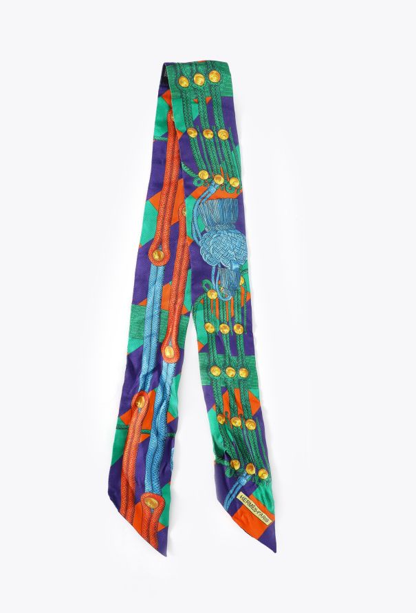 Hermès 'Les Brandebourgs' Silk Twilly Scarf - 2