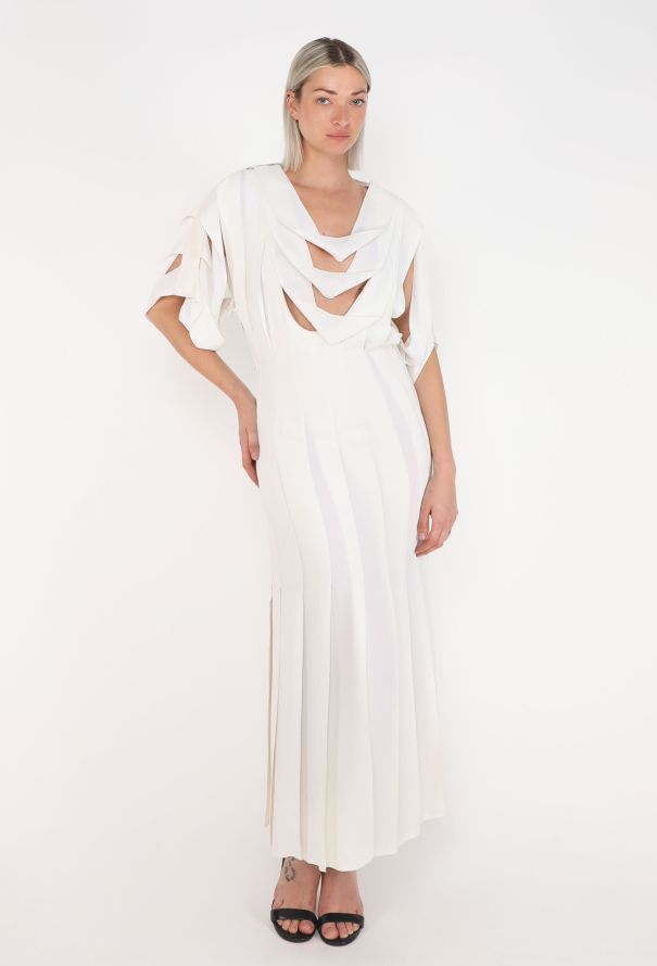 Thierry Mugler Pleated Décolleté Crêpe Dress, 1989 - 4