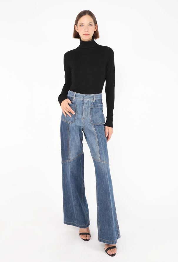 Dior Resort 2021 Patchwork Wide-Leg Jeans - 1