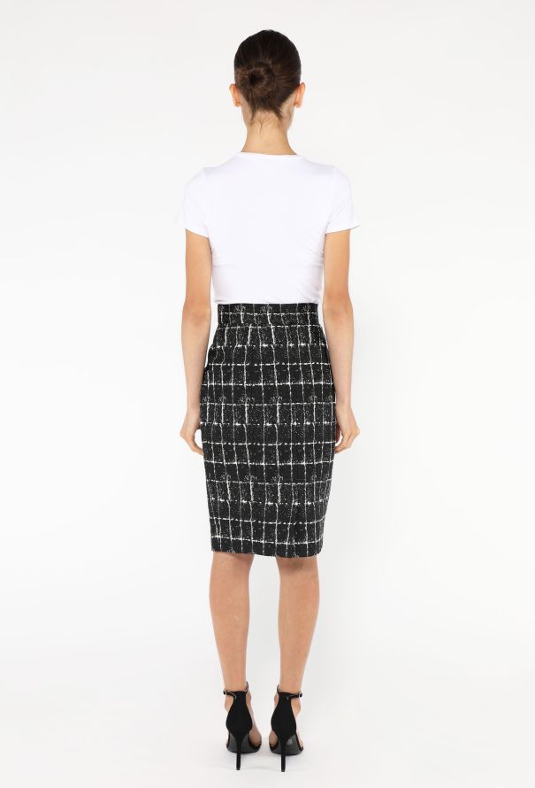 Chanel 2014 Tweed Checkered Skirt - 4
