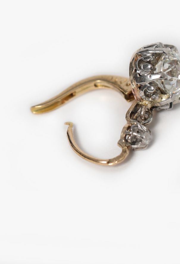 Vintage Fine Jewelry Belle Époque 2.45 Carats Diamond Dormeuses - 6 Vintage Fine Jewelry Belle Époque 2.45 Carats Diamond Dormeuses - 6