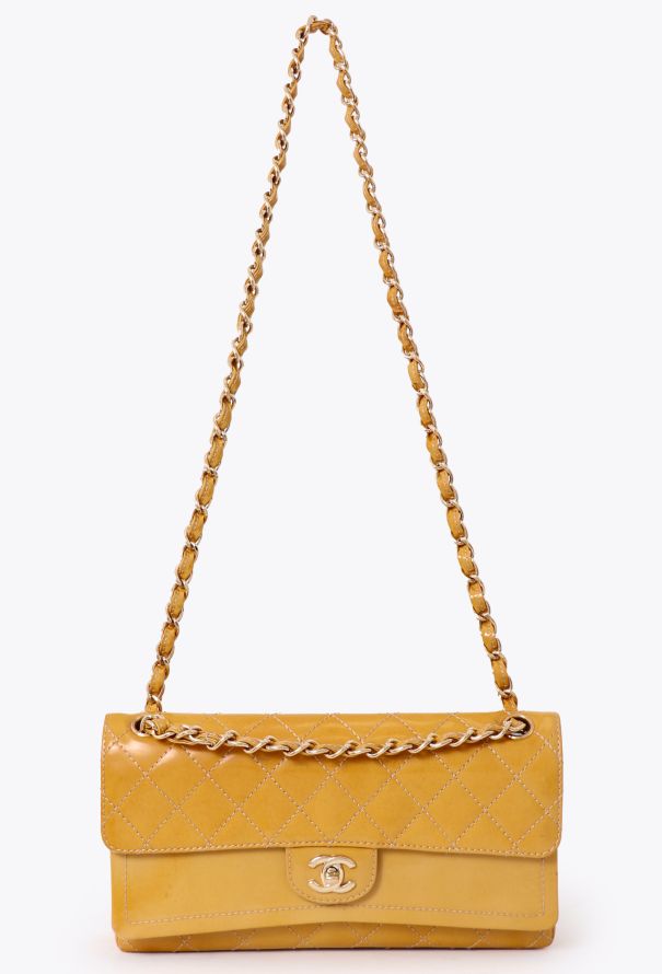 Chanel Yellow Patent Double Flap Bag - 3 Chanel Yellow Patent Double Flap Bag - 3