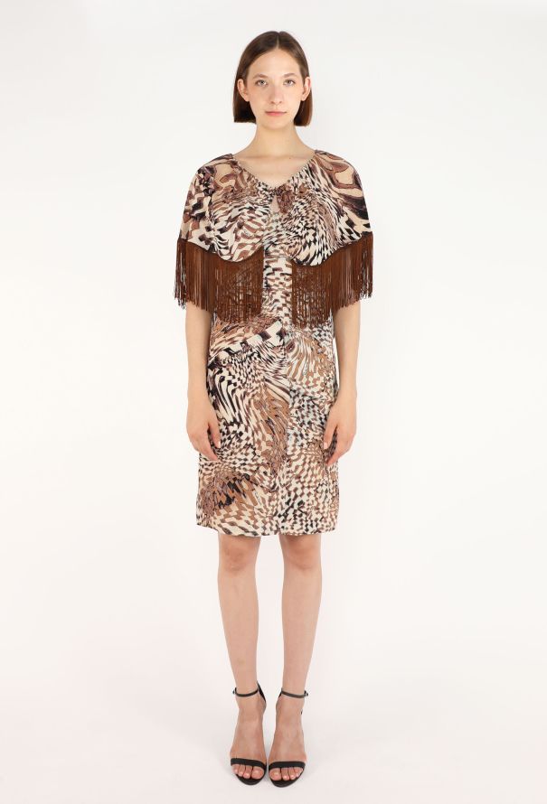 Roberto Cavalli Slip Dress & Fringe Bolero Set, 2003 - 2