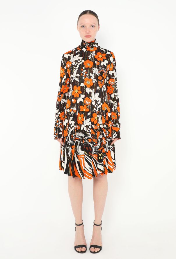 Prada Resort 2019 Pleated Floral Dress - 1