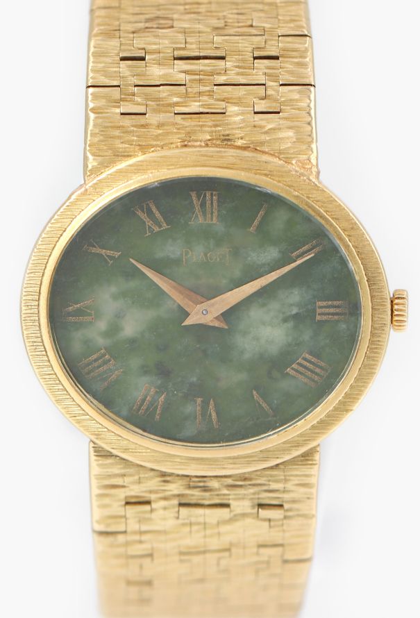 Piaget Ultra Rare 1970s 18k Yellow Gold & Jade Watch - 2 Piaget Ultra Rare 1970s 18k Yellow Gold & Jade Watch - 2