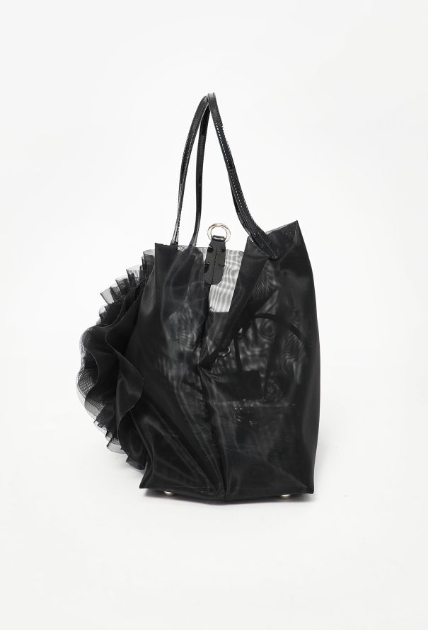 Valentino Black Mesh Floral Tote Bag - 6 Valentino Black Mesh Floral Tote Bag - 6
