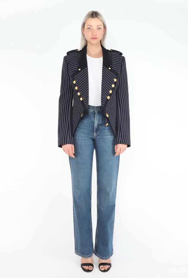 Balenciaga COLLECTOR S/S 2005 Pinstripe Nautical Jacket - 4