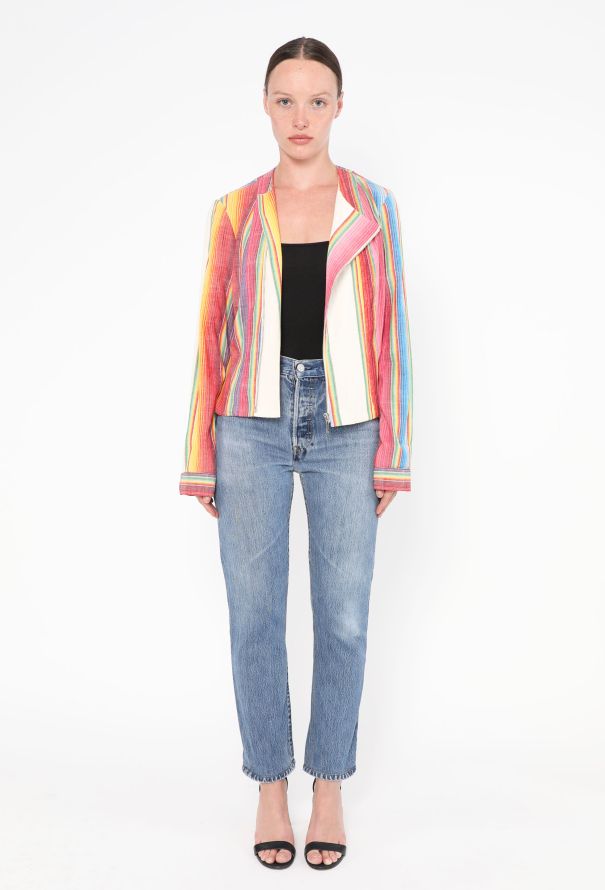 Dior 2002 Rainbow Belted Cotton Jacket - 2