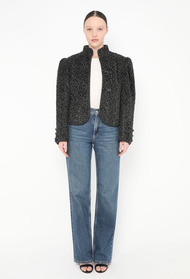 Saint Laurent Late '70s Bouclé Astrakhan Toggle Jacket - 2