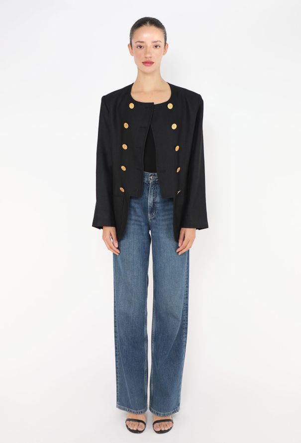 Saint Laurent Vintage Double-Breasted Military Blazer - 2