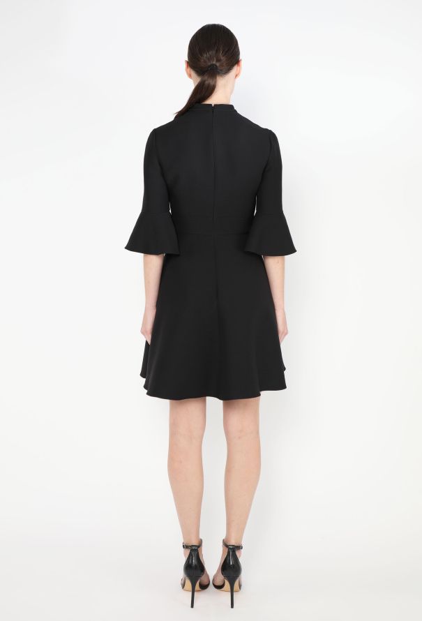Valentino Crêpe Bell-Sleeve Dress - 4