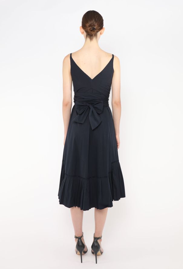 Prada Pleated Cotton Babydoll Dress - 5