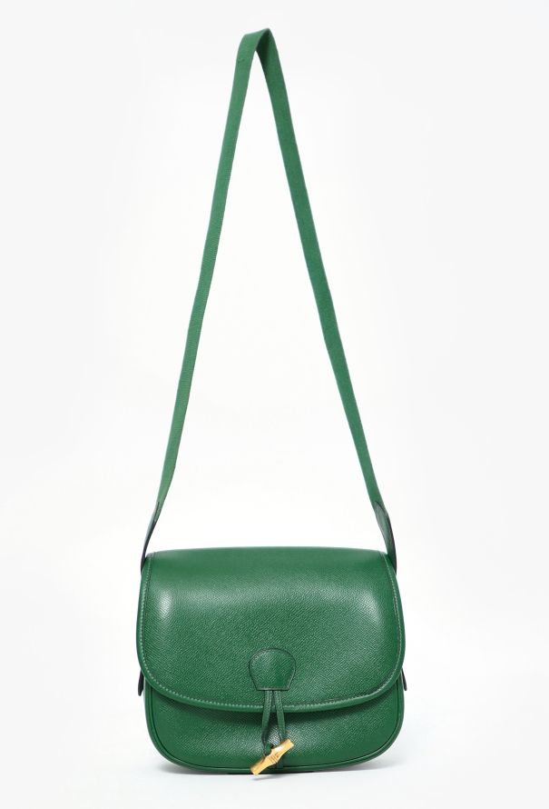 Hermès '90s Green Bamboo Duffle Bag - 1